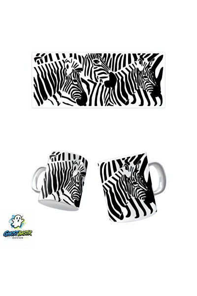Ghostbastır Design Zebra Kupa Bardak - 1 Adet K0452