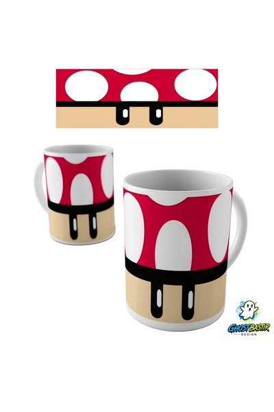 Ghostbastır Design Süper Mario Mantar Kupa Bardak - 1 Adet K0427