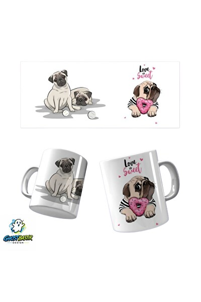 Ghostbastır Design Pug Kupa Bardak - 1 Adet K0376