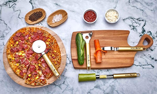 Polochef Proline Paslanmaz Çelik Gold Soyacak Seti