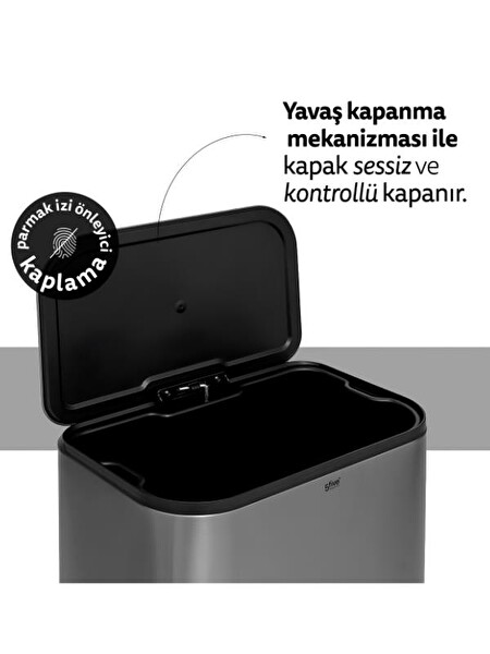 5five Titan Metal Pedallı 5 L Çelik Çöp Kovası