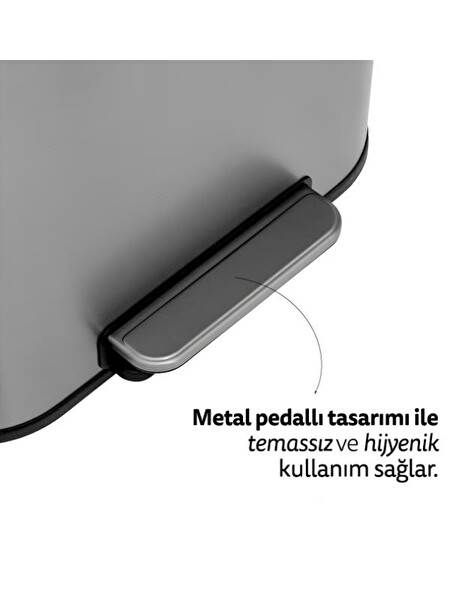 5five Titan Metal Pedallı 5 L Çelik Çöp Kovası