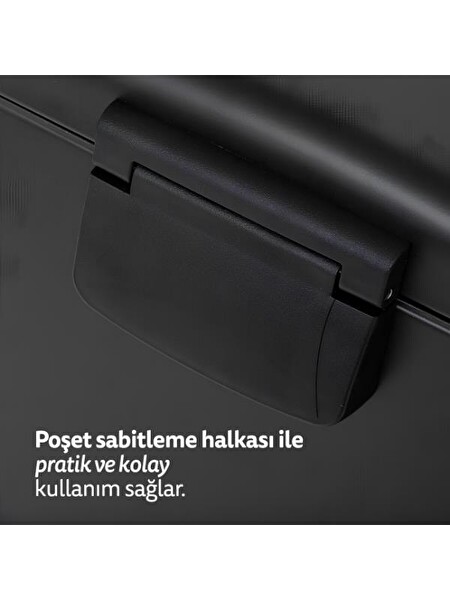 5five Ariane Metal Pedallı 20 L Siyah Çöp Kovası