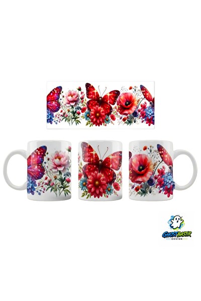 Ghostbastır Design Kelebekler Kupa Bardak - 1 Adet K0281