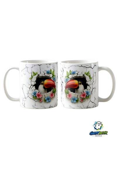 Ghostbastır Design Tukan Kuşu Kupa Bardak - 1 Adet K0441