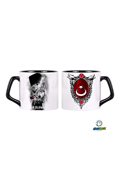Ghostbastır Design Atatürk ve Bozkurt Kupa Bardak - 1 Adet 0627