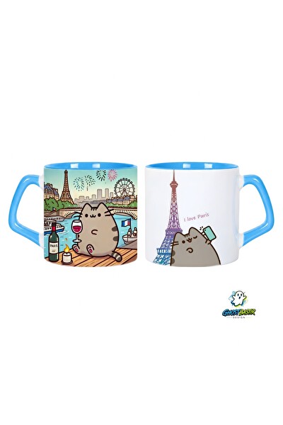 Ghostbastır Design Pusheen Pariste Kupa Bardak - 1 Adet 0685