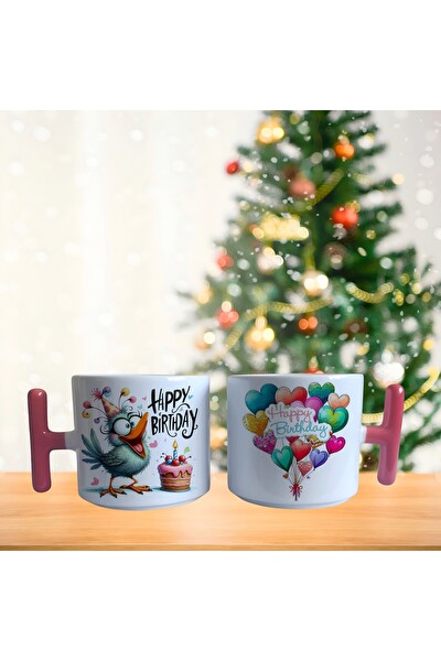 Ghostbastır Design Doğum Günü Kuşlu Kupa Bardak - 1 Adet 0125