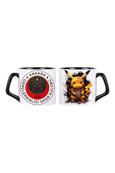 Ghostbastır Design Gençlerbirliği Spor Pikachu Kupa Bardak - 1 Adet 0171