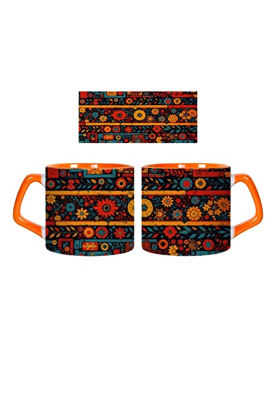 Ghostbastır Design Çiçekli Kupa Bardak - 1 Adet 0112