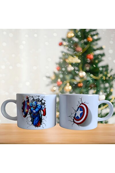 Ghostbastır Design Kaptan Amerika Kupa Bardak - 1 Adet 0235