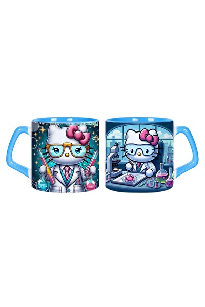 Ghostbastır Design Hello Kitty Bilim İnsanı Kupa Bardak - 1 Adet 0217