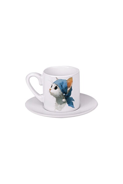 Ghostbastır Design Kedili Türk Kahvesi Fincanı 040