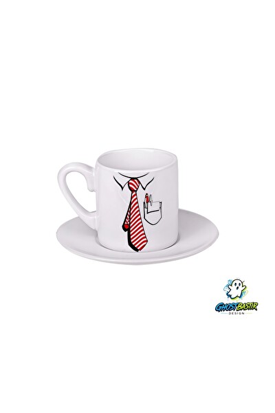 Ghostbastır Design Kravatlı Türk Kahvesi Fincanı 0145