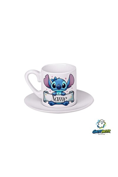 Ghostbastır Design Kişiye Özel Stitch Türk Kahvesi Fincanı 0143
