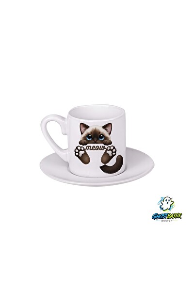 Ghostbastır Design Kedili Türk Kahvesi Fincanı 0134