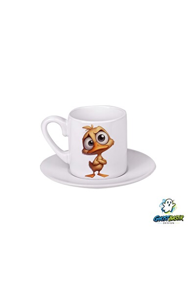 Ghostbastır Design Komik Hayvan Figürlü Türk Kahvesi Fincanı 0139