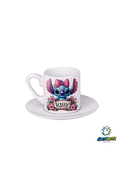 Ghostbastır Design Kişiye Özel Stitch Türk Kahvesi Fincanı 0144
