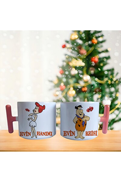 Ghostbastır Design Taş Devri Ailesi Kahve Fincan Takımı 020