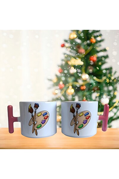 Ghostbastır Design Ressam Mickey ve Minnie Kahve Fincan Takımı 021