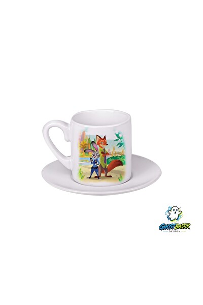Ghostbastır Design Zootropolis Judy ve Nick Türk Kahvesi Fincanı 0190