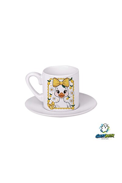 Ghostbastır Design Sevimli Hayvan Figürlü Türk Kahvesi Fincanı 0170