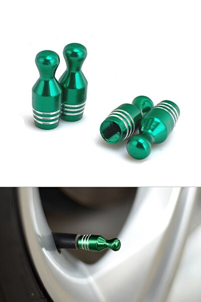 Mega Oto Market Metal Bowling 4'lü Set Araba Yeşil Sibop Kapağı Seti