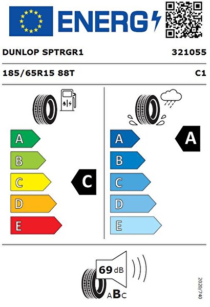 Dunlop Touring SP R1 185/65R15 TL 88T Yaz Lastiği - Üretim Yılı: 2024