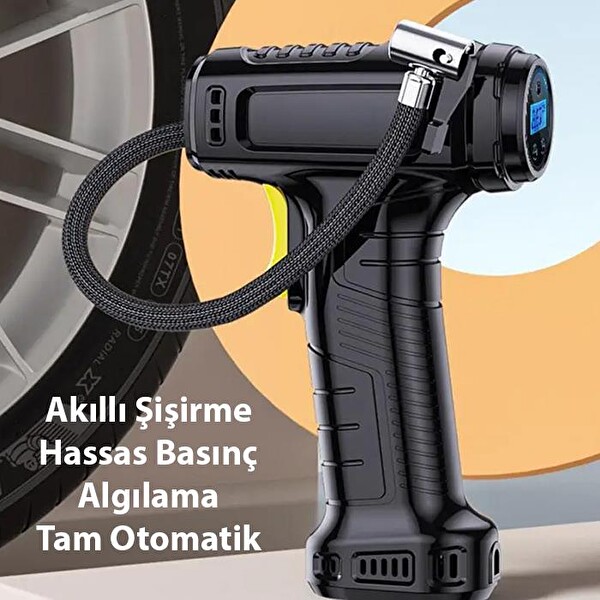 Ally 120W Kablosuz Basınç Göstergeli Mini Hava Pompası Kompresör