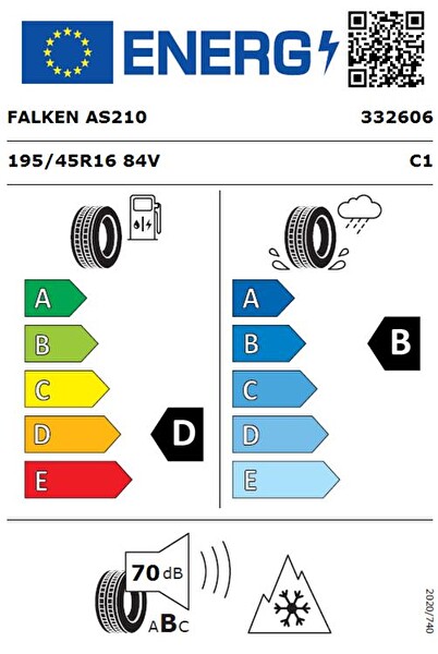 Falken Euroall Season AS210 195/45R16 TL 84V XL 4 Mevsim Lastik - Üretim Yılı: 2024