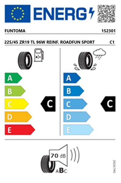 Funtoma Reınf. Roadfun Sport 225/45 ZR19 TL 96W Yaz Lastiği - Üretim Yılı: 2025