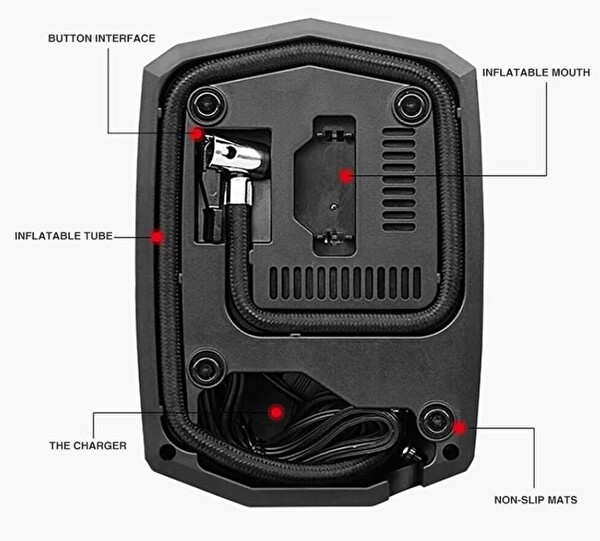 ZHL Tools Suitu 12V Dijital Ekranlı 150 PSI Lastik Hava şişirme Pompası ST-5002