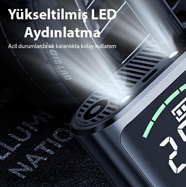 Ally ST-5528 Dijital Basınç Göstergeli Oto Lastik Şişirme Pompası Hava Kompresörü