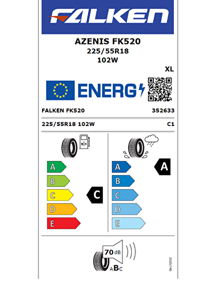 Falken 225/55 R18 TL AZENIS FK520 102W XL SUV Yaz Lastiği - Üretim Yılı: 2025