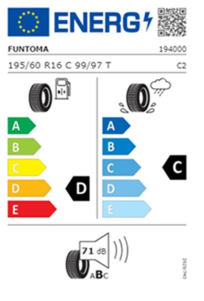 Funtoma 195/60 R16 C TL 99/97T 6PR VANFUN Kamyonet Yaz Lastiği - Üretim Yılı: 2025