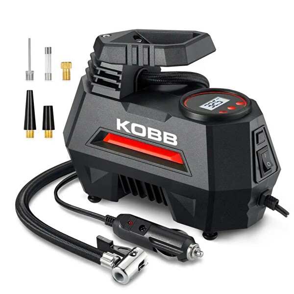 Kobb KB180 12 Volt 150 PSI Ayarlanabilir Dijital Basınç Göstergeli Lastik Şişirme Pompası