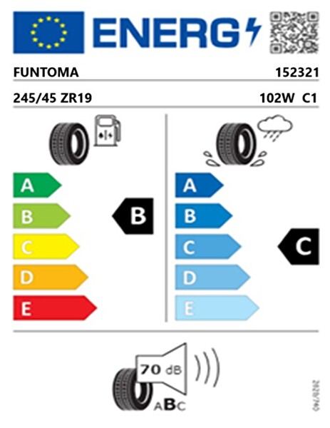 Funtoma 245/45 ZR19 TL 102W REINF. ROADFUN SPORT Yaz Lastiği (Üretim Tarihi:2025)