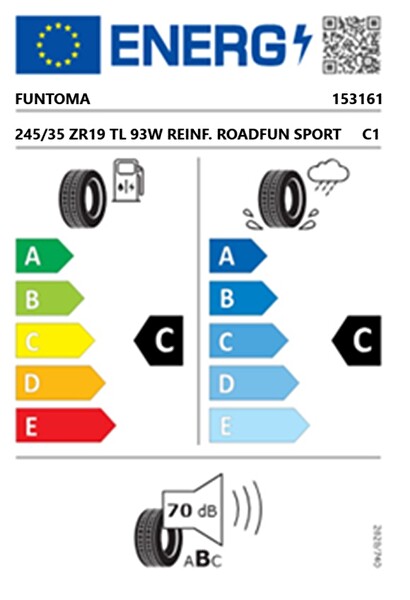 Funtoma 245/35 ZR19 TL 93W REINF. ROADFUN SPORT Yaz Lastiği (Üretim Tarihi:2025)