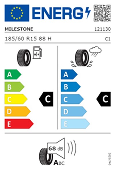 Milestone 185/60 R15 TL 88H Reinf. Carmile Yaz Lastiği - Üretim Tarihi : 2025