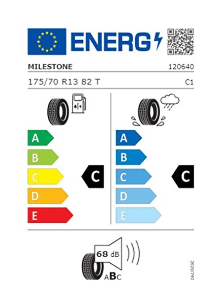 Milestone 175/70 R13 TL 82T Carmile Yaz Lastiği - Üretim Tarihi : 2025