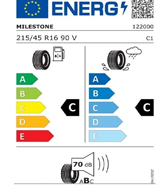 Milestone 215/45 R16 TL 90V Reinf. Carmile Sport Yaz Lastiği - Üretim Tarihi : 2025