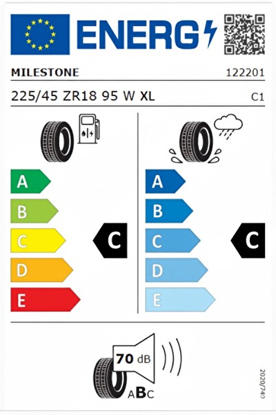 Milestone 225/45 ZR18 TL 95W Reinf. Carmile Sport Oto Yaz Lastiği - Üretim Tarihi : 2025