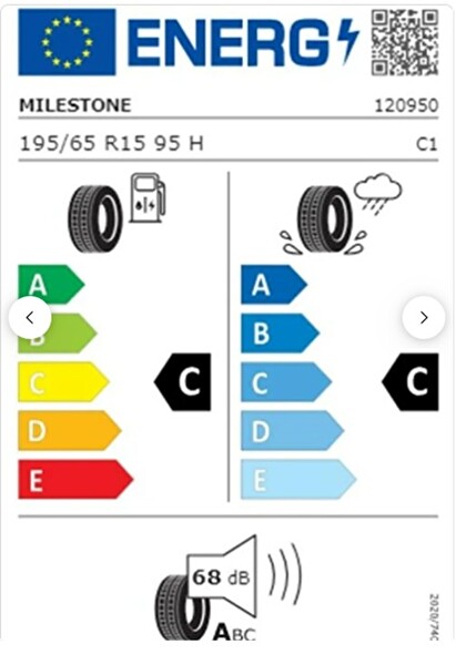Milestone 195/65 R15 TL 95H Reinf. Carmile Yaz Lastiği - Üretim Tarihi : 2025