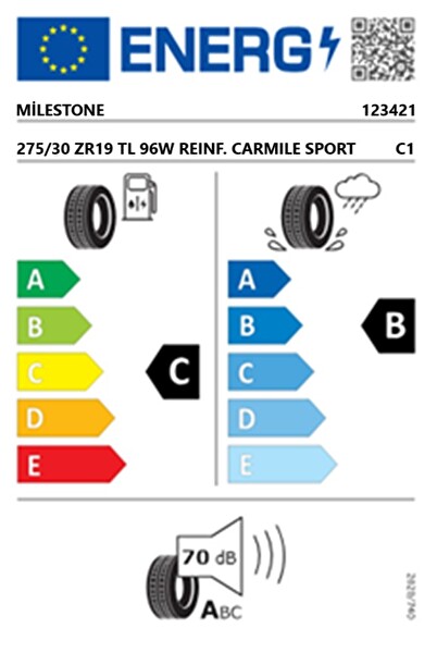 Milestone 275/30 ZR19 TL 96W Reinf. Carmile Sport Yaz Lastiği - Üretim Tarihi : 2025