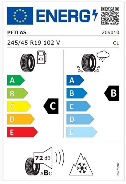Petlas 245/45 R19 TL 102V Reinf. Snowmaster 2 Sport Kış Lastiği - Üretim Tarihi : 2025