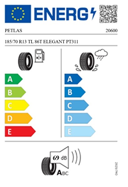 Petlas 185/70 R13 TL 86T Elegant PT311 Yaz Lastiği - Üretim Tarihi : 2025