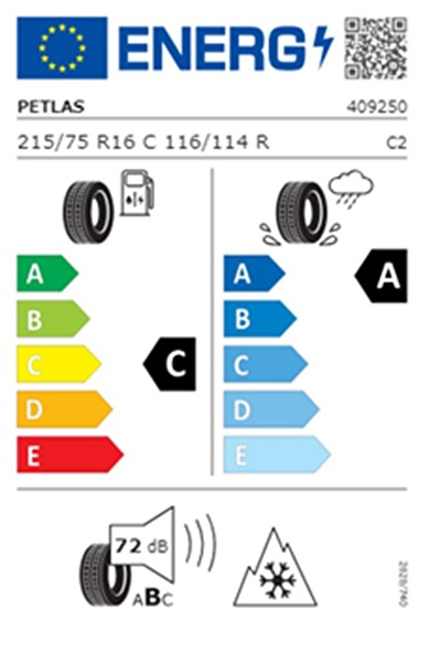 Petlas 215/75 R16 C TL 116/114R 10PR Vanmaster + A/S Kamyonet Dört Mevsim Lastiği - Üretim Tarihi : 2025