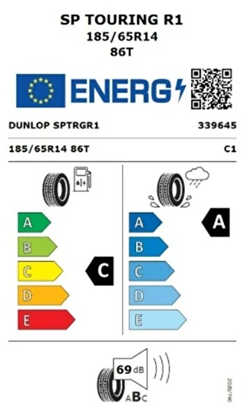 Dunlop 185/65 R14 86T SP Touring R1 Oto Yaz Lastiği - Üretim Tarihi : 2025