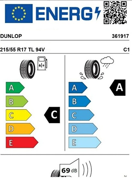 Dunlop 215/55 R17 TL 94V SP Sport LM705 Yaz Lastiği - Üretim Tarihi : 2025