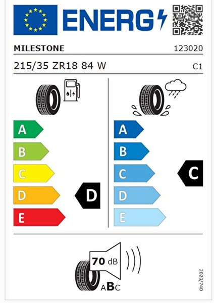 Milestone 215/35 ZR18 TL 84W Reinf.. Carmile Sport Yaz Lastiği - Üretim Tarihi : 2026